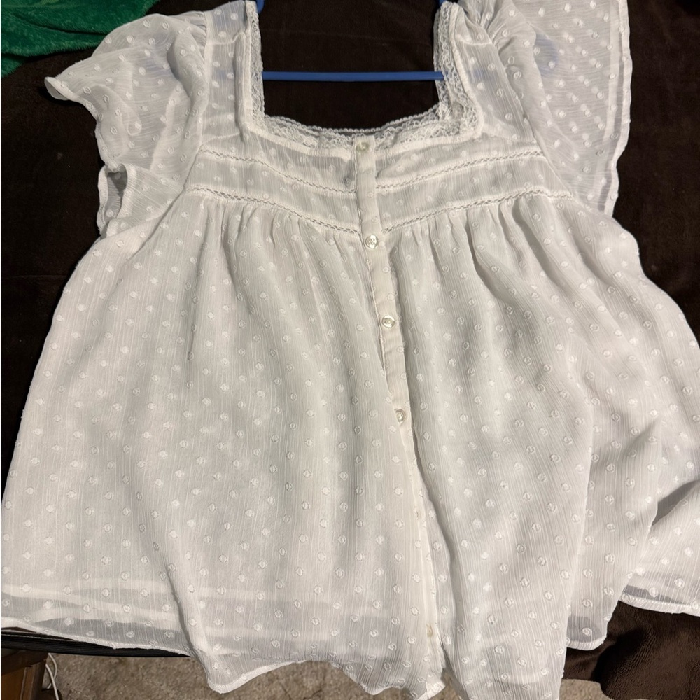 Torrid White Sheer Blouse